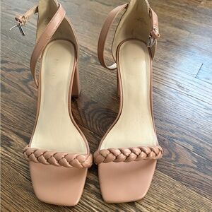 Nine West Tan Braided Strap Heels